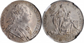Franco-American Jetons

1777 France Prepares to Aid America Jeton. Betts-558, F-903, Die 1-A. Silver. Reeded Edge. MS-63 (NGC).

28.5 mm. 117.5 gr...