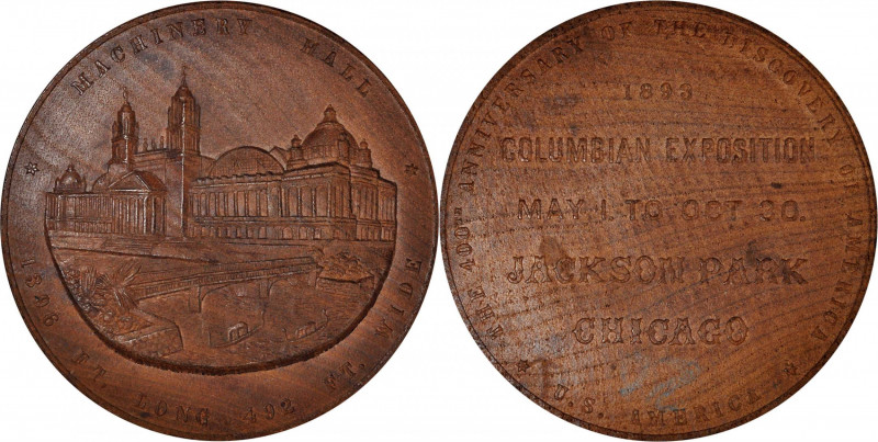 Columbiana

1893 World's Columbian Exposition Machinery Hall Medal. Eglit-149,...