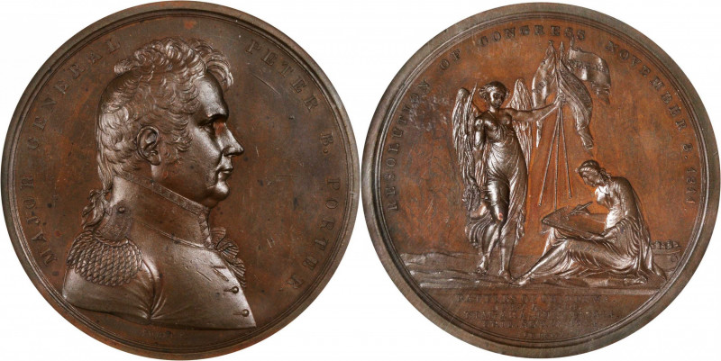 Military Medals

"1814" Major General Peter B. Porter Medal. Original Dies. By...