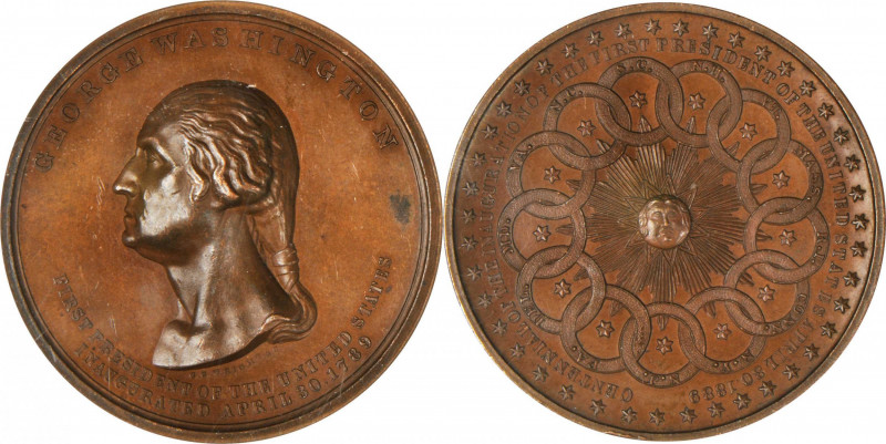 Washingtoniana

1889 Inauguration Centennial Thirteen Links Medal. Musante GW-...