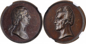 Washingtoniana

Undated (ca. 1862) Washington / Jackson Medalet. Paquet P Obverse - Paquet Jackson Reverse. Musante GW-448, Baker-223B, Julian PR-29...