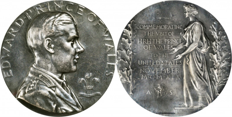 Art Medals - ANS Medals

1919 Prince of Wales Medal. By John Flanagan. Miller-...