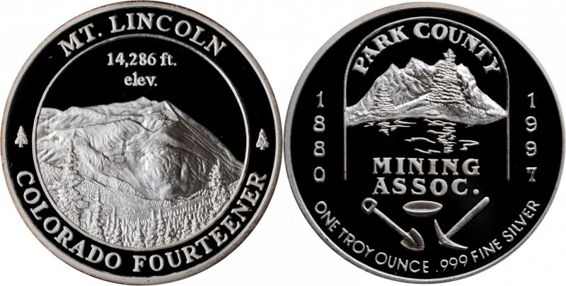 Commemorative Medals

1997 Park County Mining Association Medal. Silver. Proof...