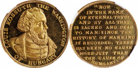 Commemorative Medals

Undated Louis Kossuth, The Washington of Hungary Medal. Gilt. MS-65 DPL (NGC).

28 mm. Obv: Bust of the Hungarian patriot ri...