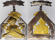Religious, Society, and Fraternal Medals

1924 Knights of Pythias Member's Badge. Silver and Gilt Brass. Extremely Fine.

48 mm x 70 mm. 34.8 gram...