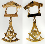 Masonic Chapters

Maine--Lincoln. 1924 Membership Badge for Horeb Lodge #93. Gold-Plated. Extremely Fine.

30 mm x 52 mm. Three-part, gold-filled ...