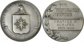Military and Civil Decorations

1980 Central Intelligence Agency Honorable Service Medal. Silver. Mint State.

74 mm. Obv: CIA shield with inscrip...