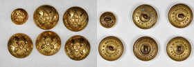 Civil War and Confederacy

Lot of (6) Original Civil War Artillery Uniform Buttons. Brass. About Uncirculated.

Each is a two-piece button with sh...