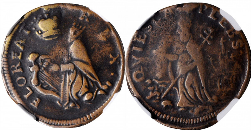 St. Patrick Farthing

Undated (ca. 1652-1674) St. Patrick Farthing. Martin 1b....