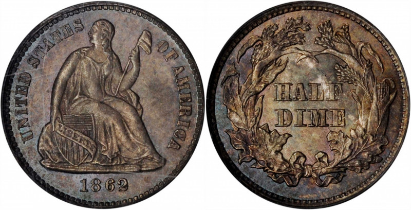 Liberty Seated Half Dime

1862 Liberty Seated Half Dime. MS-65 (PCGS). CAC. OG...