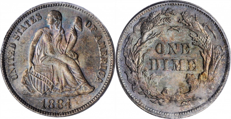 Liberty Seated Dime

1884 Liberty Seated Dime. MS-65 (PCGS).

PCGS# 4692. NG...