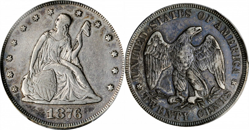 Twenty-Cent Piece

1876 Twenty-Cent Piece. BF-2. Rarity-2. Doubled Die Reverse...