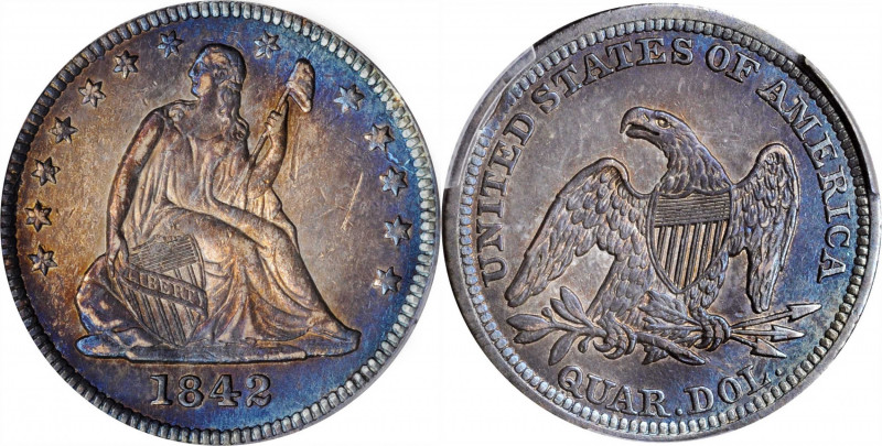 Liberty Seated Quarter

1842 Liberty Seated Quarter. Large Date. Briggs 1-A. A...