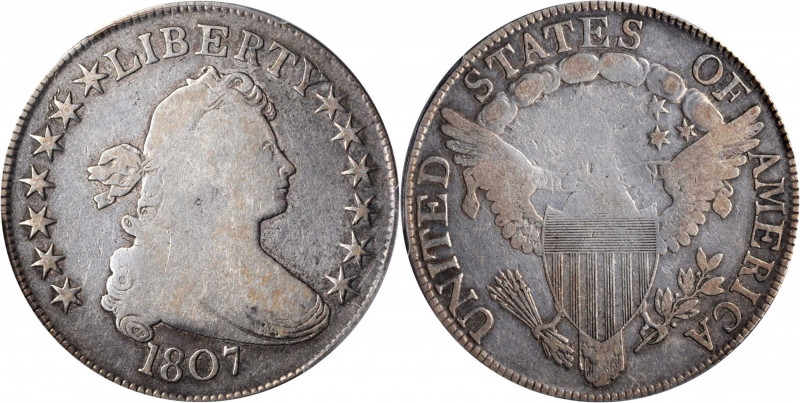 Draped Bust Half Dollar

1807 Draped Bust Half Dollar. O-108, T-1. Rarity-4-. ...