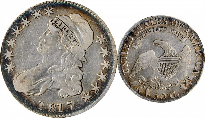 Capped Bust Half Dollar

1817 Capped Bust Half Dollar. O-106. Rarity-3. Fine D...