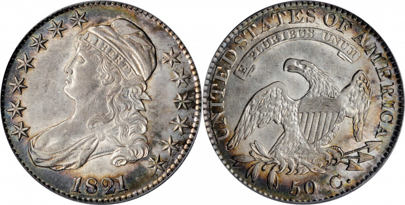 Capped Bust Half Dollar

1821 Capped Bust Half Dollar. O-105. Rarity-2. AU-53 ...