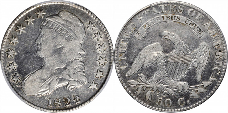 Capped Bust Half Dollar

1822 Capped Bust Half Dollar. O-104. Rarity-2. Fine-1...