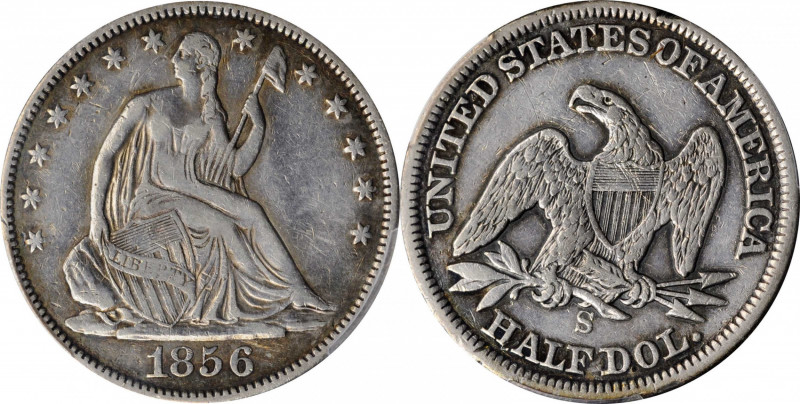 Liberty Seated Half Dollar

1856-S Liberty Seated Half Dollar. WB-5. Rarity-4....