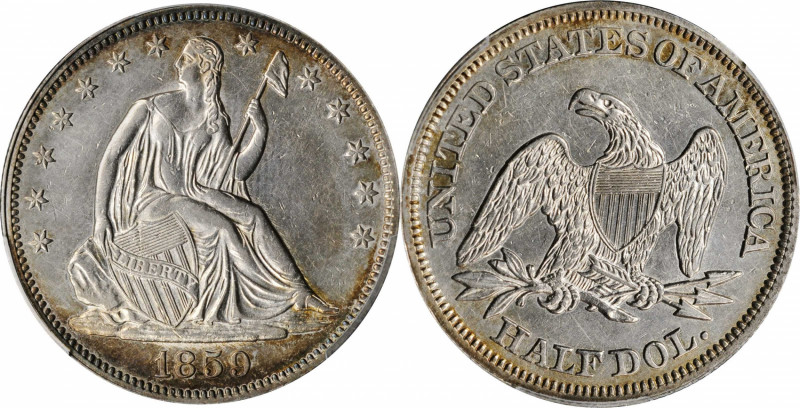 Liberty Seated Half Dollar

1859 Liberty Seated Half Dollar. WB-101. Type I Re...