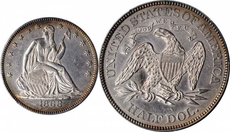 Liberty Seated Half Dollar

1868 Liberty Seated Half Dollar. WB-101. AU Detail...