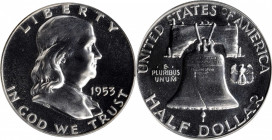 Franklin Half Dollar

1953 Franklin Half Dollar. Proof-67 (PCGS).

PCGS# 6694. NGC ID: 27VD.

Estimate: 200