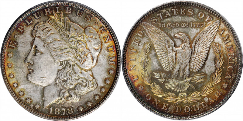 Morgan Silver Dollar

1878 Morgan Silver Dollar. 7/8 Tailfeathers. VAM-33. Wea...