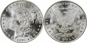 Morgan Silver Dollar

1881-CC Morgan Silver Dollar. MS-65 (PCGS). CAC.

PCGS# 7126. NGC ID: 2547.

Estimate: 800