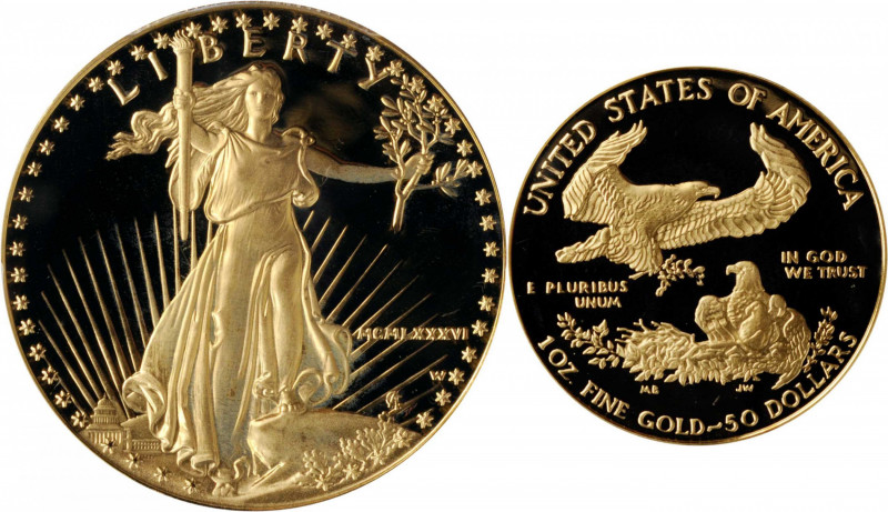 One-Ounce Gold Eagle

1986-W One-Ounce Gold Eagle. Proof-69 Deep Cameo (PCGS)....