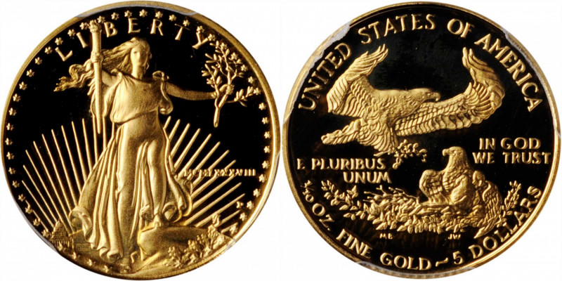 One-Ounce Gold Eagle

Complete Set of Proof 1988-Dated Gold Eagles. Proof-69 D...