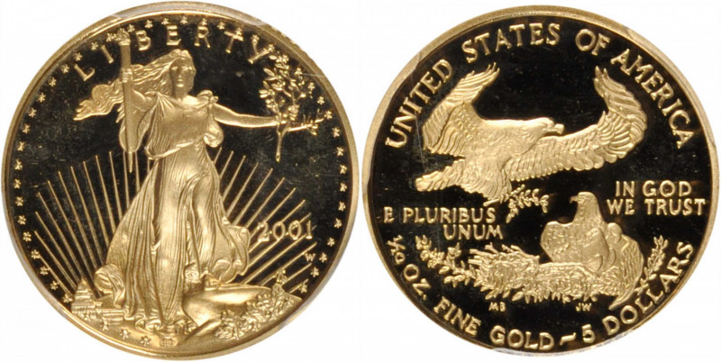 One-Ounce Gold Eagle

Complete Set of 2001-W Gold Eagles. Proof-69 Deep Cameo ...