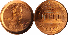 Mint Errors

2000-D Lincoln Cent--Broadstruck, Double Struck--MS-64 RD (ANACS). OH.

Estimate: 25