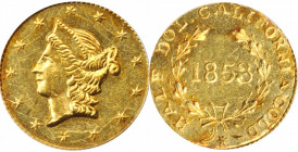 California Small Denomination Gold

1853 Round 50 Cents. BG-429. Rarity-4-. Liberty Head. MS-63 (PCGS).

PCGS# 10465. NGC ID: 2BKL.

Estimate: 5...