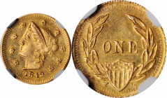 Western Gold Tokens

Canada. "1849" (One) British Columbia Gold Token. G&L-300. MS-63 (NGC).

From the Collection of Silas Stanley Roberts, 1888-1...