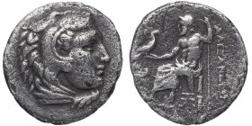 336-323 a. C. Alejandro Magno (336-323 aC). Macedonia. Dracma. Cu. Cabeza de Heracles a la derecha, con piel de león / Zeus Aëtophoros sentado a la iz...