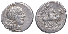 123 a.C. Porcius Cato. Denario. MBC+/EBC-. Est.115.