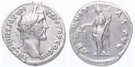 141 d.C. Antonino Pío. Denario. RIC 1. Ag. 3,43 g. EBC-. Est.65.
