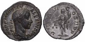 227 dC. Marco Aurelio Severo Alejandro (222-235 dC). Roma. Denario. RIC IV Severus Alexander 64. Ag. 2,76 g. IMP C M AVR SEV – ALEXAND AVG: Busto de S...
