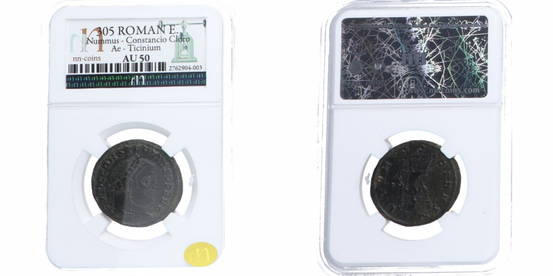 305 d.c. Constancio Cidro. Ticinium. Nummus. Ae. Encapsulada en NN COINS AU50. E...