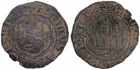 1390-1406. Enrique III . Marca de ceca irregular, puede ser A gótica. Blanca. Mar 771. Ve. 1,55 g. MBC / MBC+. Est.30.