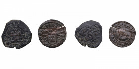 1663. Felipe IV (1621-1665). Lote de dos monedas: 4 maravedís Felipe III y IV. Ve. BC+ y MBC-. Est.10.