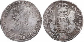 1664. Felipe IV (1621-1665). Amberes. 1/2 Ducaton . Ag. 16,18 g. ESCASA. MBC. Est.160.