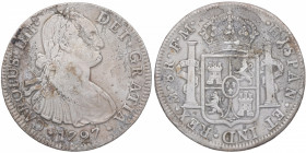 1797. Carlos IV (1788-1808). México. 8 Reales. FM. A&C 960. Ag. 25,82 g. Corrosión marina. MBC. Est.70.