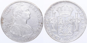 1801. Carlos IV (1788-1808). México. 8 Reales. FT. A&C 969. Ag. 27,9 g. MBC+. Est.115.