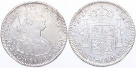 1802. Carlos IV (1788-1808). México. 8 Reales. FT. A&C 975. Ag. 26,97 g. EBC / EBC+. Est.250.