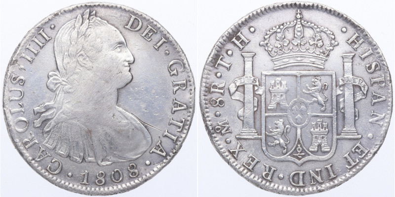 1808. Carlos IV (1788-1808). México. 8 Reales. TH. A&C 988. 26,85 g. MBC. Est.70...