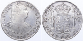 1808. Carlos IV (1788-1808). México. 8 Reales. TH. A&C 988. 26,85 g. MBC. Est.70.