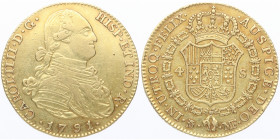 1791. Carlos IV (1788-1808). Madrid. 4 escudos. MF. A&C 1474. Au. 13, 44 g Atractiva. EBC. Est.850.