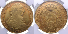 1798. Carlos IV (1788-1808). Santiago. 8 Escudos. A&C 227. Au. Bella. Brillo Original. Encapsulada en NGC en AU 58. EBC+. Est.1800.