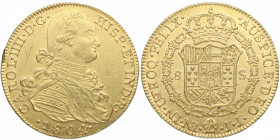 1804. Carlos III (1759-1788). 8 Escudos. JJ. A&C . Au. 27,20 g. Rayitas en anverso. EBC+. Est.2500.