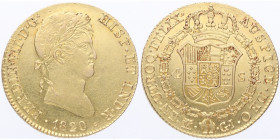 1820. Fernando VII (1808-1833). Madrid. 4 Escudos. GJ. A&C 1716. 13,55 g. SC-. Est.950.